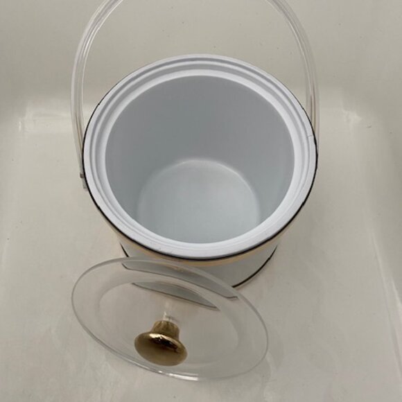 VINTAGE Culver Brushed Silver and Gold Acrylic Barware Ice Bucket - Picture 6 of 14
